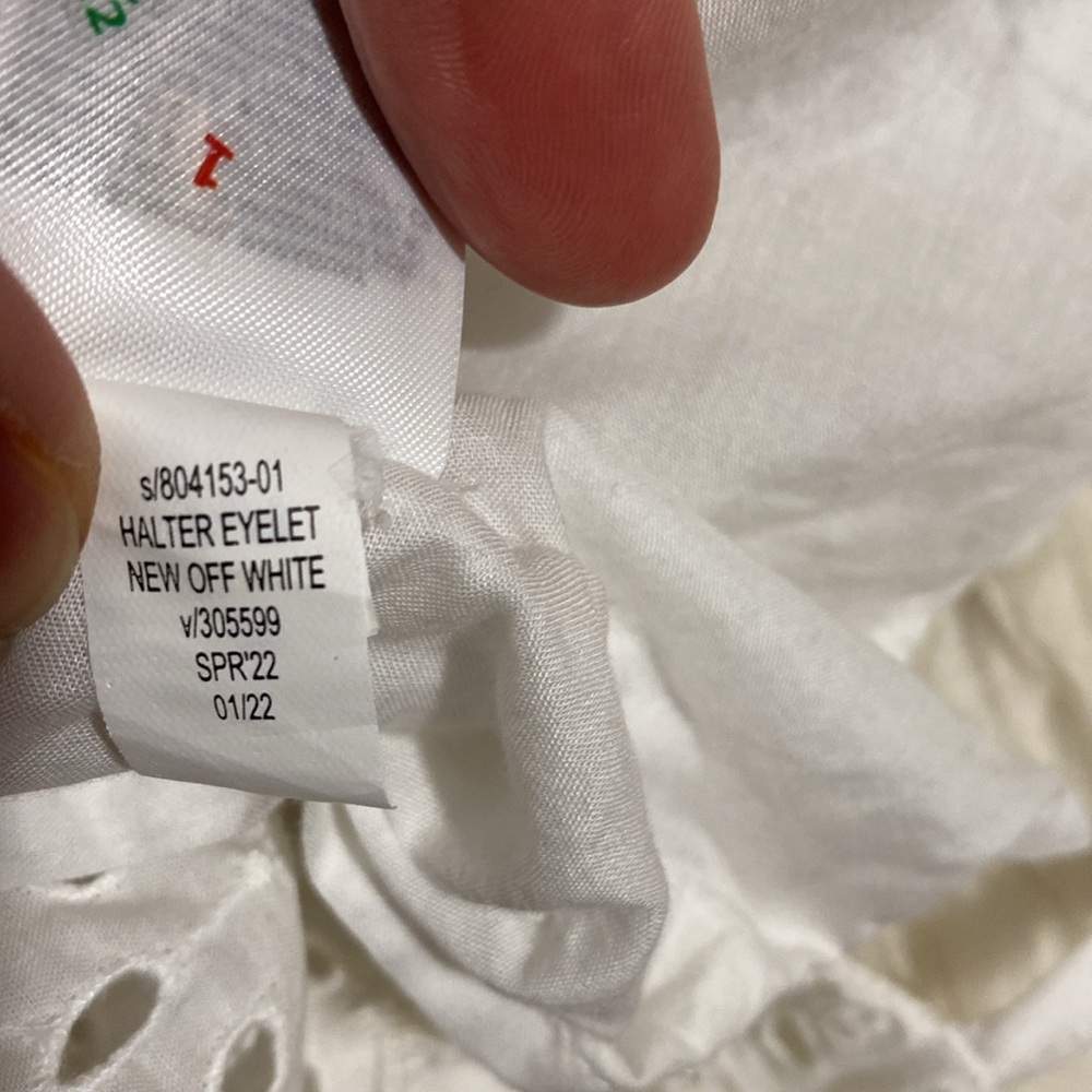 GAP Halter-neck Eyelet White Dress‎ Size 8 Tall - Picture 12 of 12